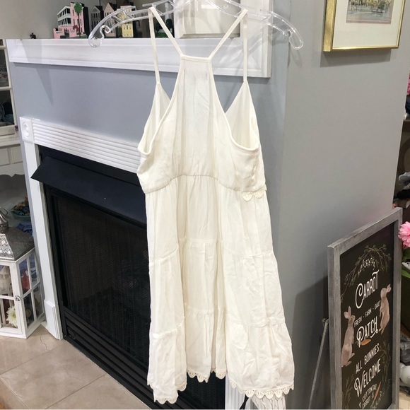 NEW Vintage Y2K Sequin Hearts Sleeveless Crochet Boho Bride Wedding Tunic Dress - Picture 2 of 5